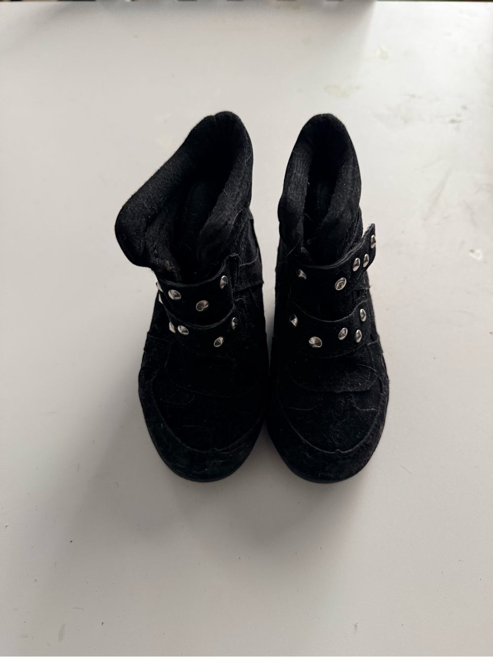 Unk Black Kids Studded Wedge Boots